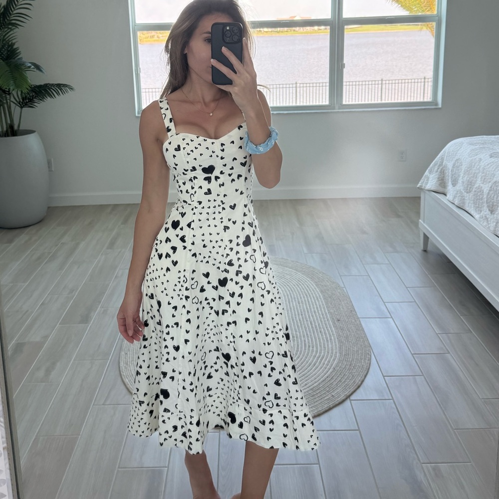 Avec Les Filles Swirl Hearts Midi Sundress Women’s Size 2